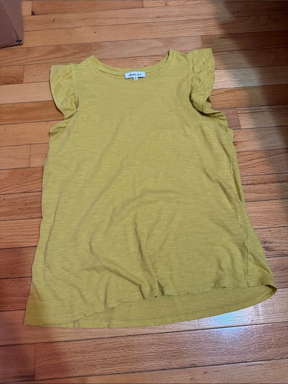 Another Love Mustard Yellow Flutter Sleeve Tank